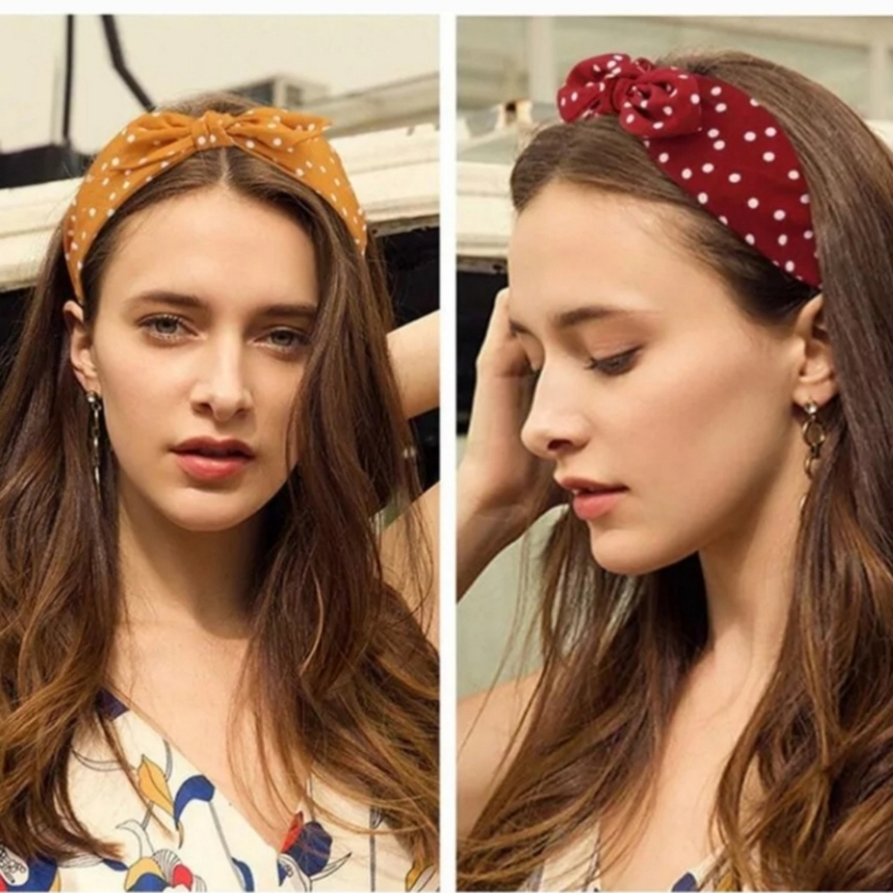 Head Band Hairband Bow Polka Dots - Picture 5 of 7